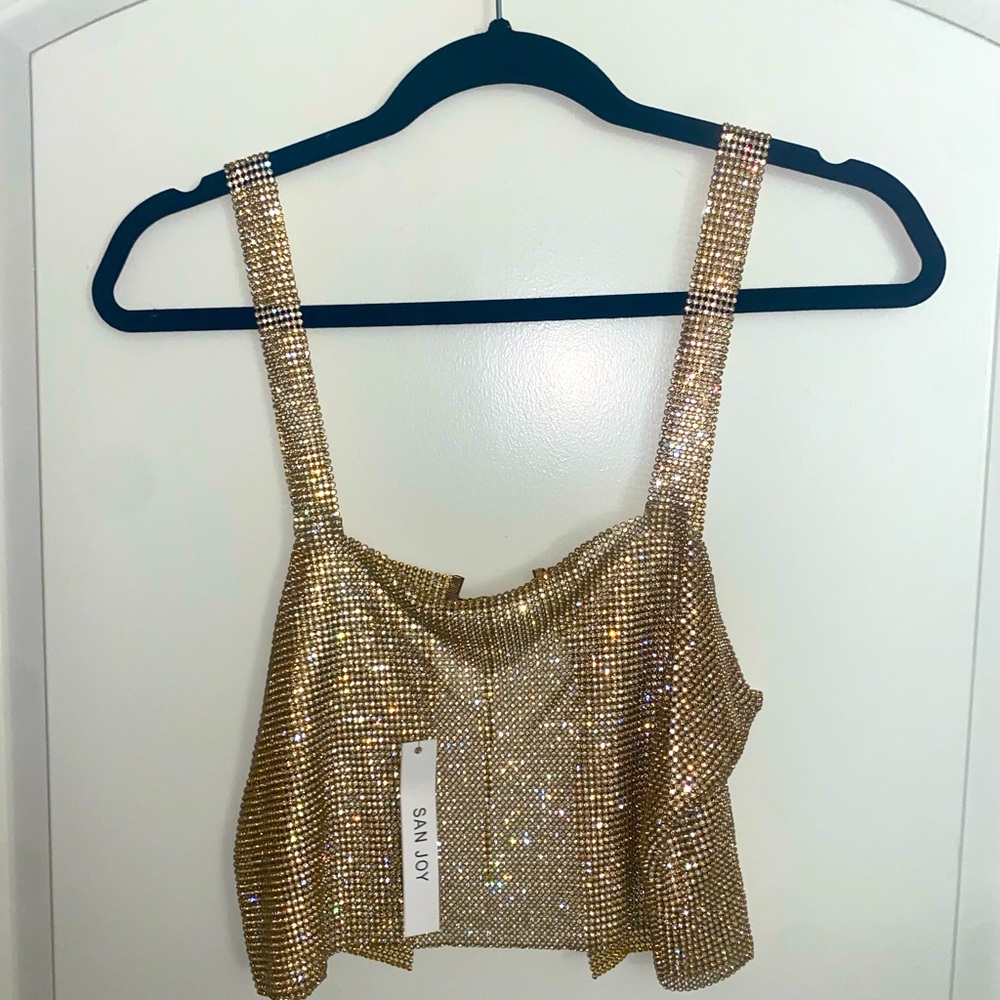 Gold bling crop top